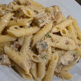 Grilled Chicken Carbonara
